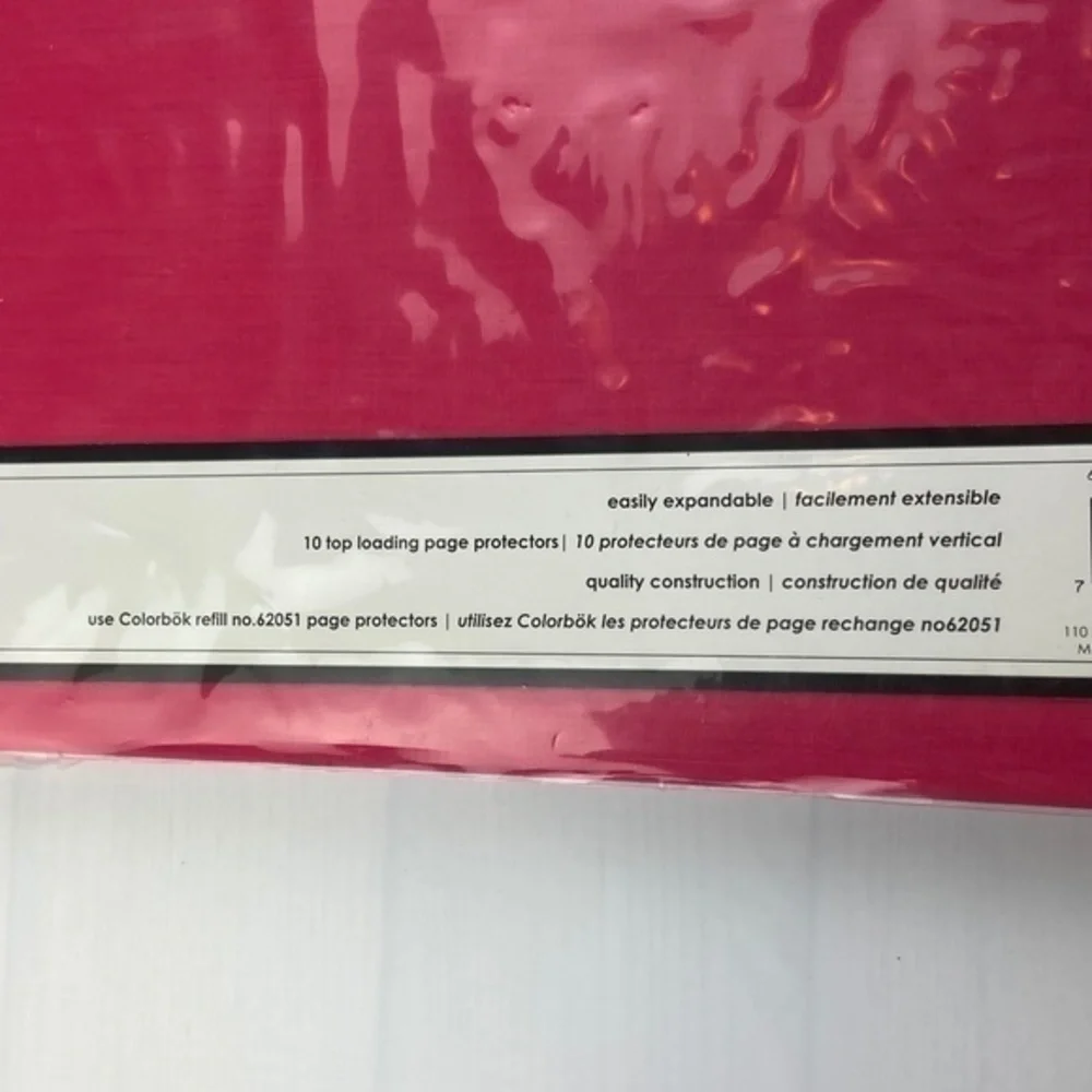 Colorbok Scrapbook 12in x 12in Dark Pink Fabric‎ 10 Top Loading Page Protectors
